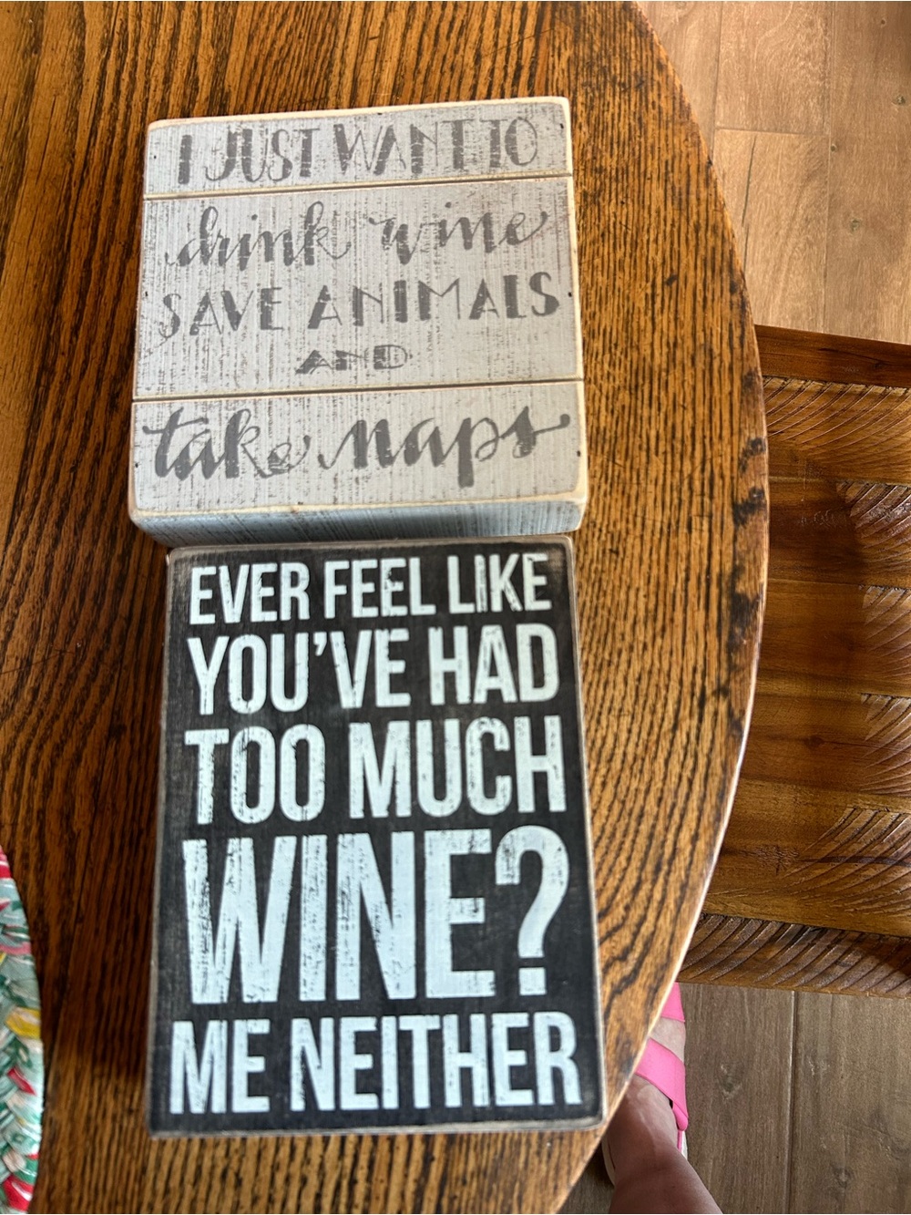 Rustic Black & White Wine Quote Wall Plaque - Home Wall Decor
